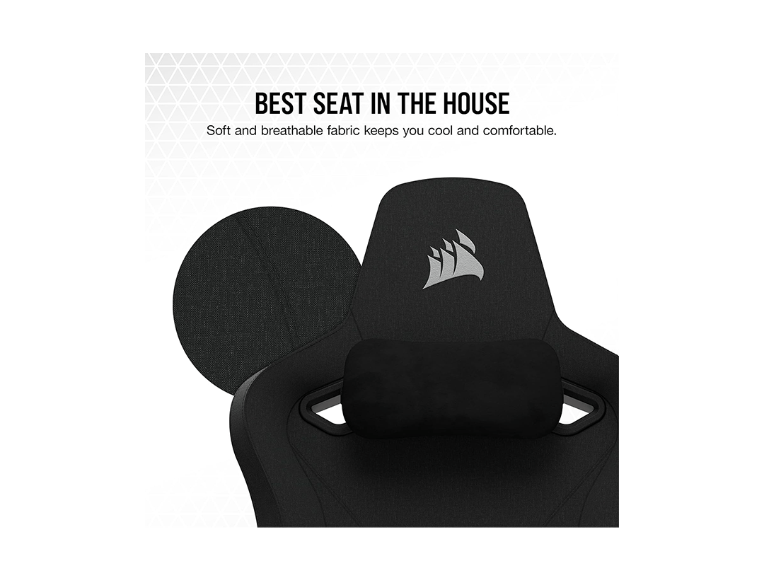 Corsair TC200 Gaming Chair - Soft Fabric – Black in Qatar Corsair TC200 Gaming Chair - Soft Fabric – Black in Qatar